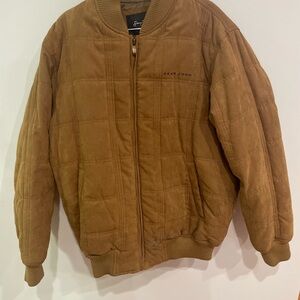Mens Sean John Quilted Bomber Jacket Y2K Size L Brown Vintage Winter Jacket